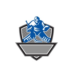 Ice Hockey Goalie Crest Retro vector image