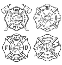 Set of fire department emblems and badges vector image