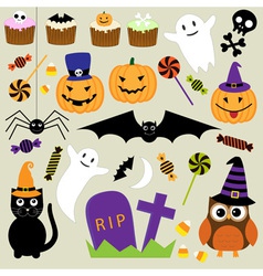 Halloween elements vector image