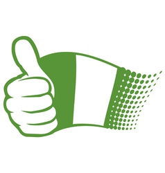 Flag of nigeria and hand showing thumbs up vector image