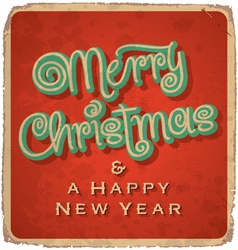 Hand-lettered vintage Christmas card vector image