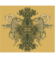 Vintage floral with wings vector image