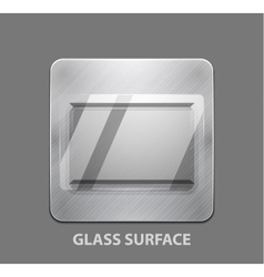 Metal app button with glass surface vector image