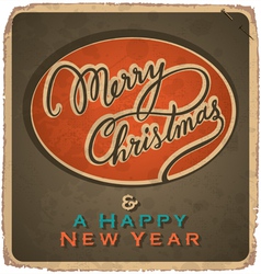 Hand-lettered vintage Christmas card Hand-lettered vintage Christmas card vector image