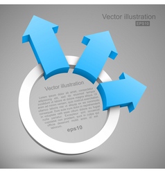 Blue arrows with circle 3D vector image