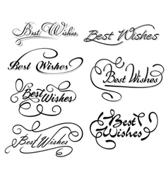 Best wishes calligraphic elements vector image