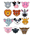Cartoon animal head icon vector image