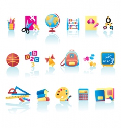School supplies icons vector image