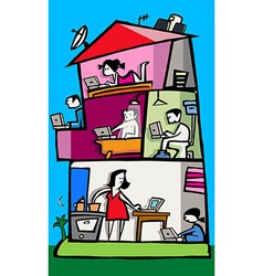 Wireless building vector image