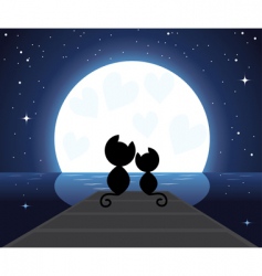 Two cats in love vector image