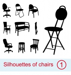 Collection of different chairs silhouettes vector image