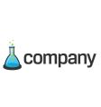 Flask logo for scientific tech vector image