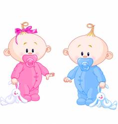 Twin babies vector image