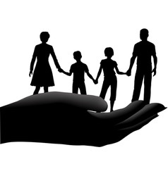 Family silhouette vector image