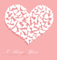 White heart made of butterflies vector image