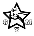 Muscle male arm gym poster design vector image