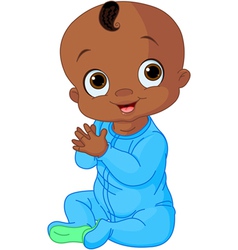 Cute baby boy clapping hands vector image