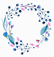 Watercolor flower wreath Watercolor flower wreath vector image