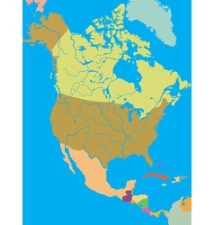 Political map of North America vector image