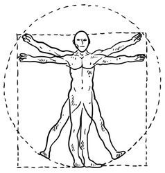 Doodle davinci man Doodle davinci man vector image
