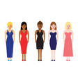 Women in a line vector image