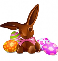 Chocolate Easter bunny Chocolate Easter bunny vector image