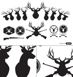 Deer Hunter Heads set vector image