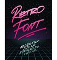 Retro font on light grid background alphabet vector image