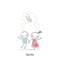 Happy family is waiting for the birth vector image