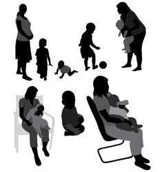 Family silhouettes vector image