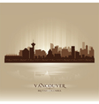 Vancouver British Columbia skyline city silhouette vector image