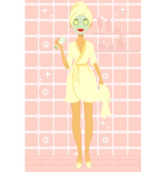 Beautiful woman with facial mask vector image