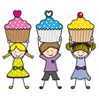 Children with some muffins vector image