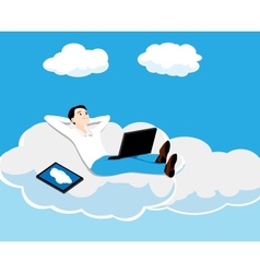 Person on a cloud vector image