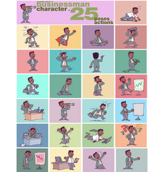 Large set of ethnic businessman character vector image