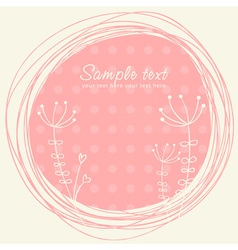 Cute sketch flower retro postcard vector image