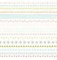 Winter hand drawn seamless borders collection vector image