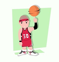 Funny little kids play basketball vector image