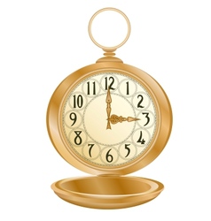Golden pocket watch vector image