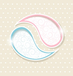 Blue and Pink Paisley frames vector image