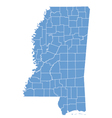 State map of Mississippi by counties vector image