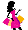 Woman shopping silhouette vector image