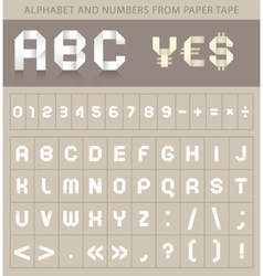 Abc font from paper tape vector image