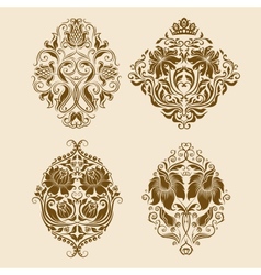 Set of damask ornaments vector image