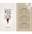 Wine list vector image