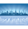 Saint Petersburg Russia city skyline silhouette vector image