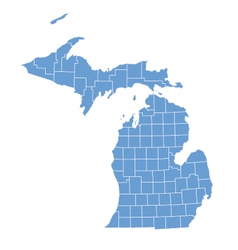 State map of Michigan by counties vector image