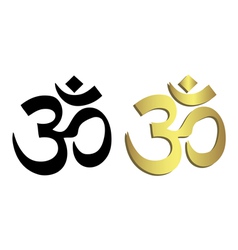 Om symbol in black and gold vector image