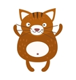 Cute furry cat sitting alone home animal vector image