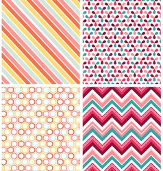 Geometric seamless patterns vector image